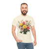 Wildflowers and Pink & Yellow Roses, Graphic T-Shirts for Women, Floral Shirt, Womens Short Sleeve, Ladies Graphic Tees #5136TTS