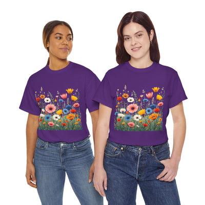 Wildflowers, Graphic T-Shirts for Women, Floral Shirt, Womens Short Sleeve, Ladies Graphic Tees #5108TTS