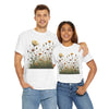 Wildflowers and White Roses, Graphic T-Shirts for Women, Floral Shirt, Womens Short Sleeve, Ladies Graphic Tees #5041TTS