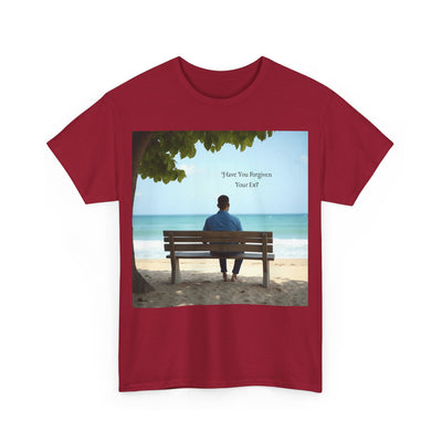 Have You Forgiven Your Ex?Man on Bench Looking at Waves, Forgiving T-Shirt, Forgiveness, Relationship Healing Top #5005STS