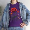Wildflowers and a Red Rose, Graphic T-Shirts for Women, Floral Shirt, Womens Short Sleeve, Ladies Graphic Tees #5007TTS