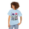 Wildflowers and Pink/Violet Roses, Graphic T-Shirts for Women, Floral Shirt, Womens Short Sleeve, Ladies Graphic Tees #5101TTS
