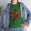 Wildflowers and Red Roses, Graphic T-Shirts for Women, Floral Shirt, Womens Short Sleeve, Ladies Graphic Tees #5131TTS