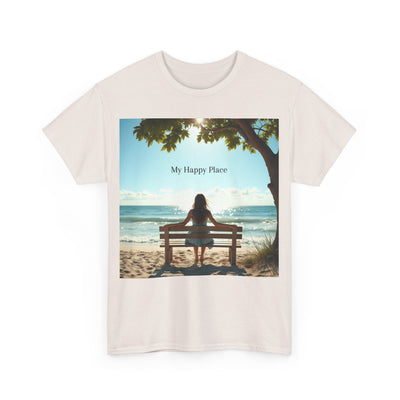My Happy Place, Woman on Bench, Looking at Waves,Safe Place T-Shirt, Finding My Happy Place Top, Ocean Waves,#5003STS
