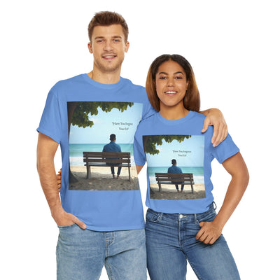 Have You Forgiven Your Ex?Man on Bench Looking at Waves, Forgiving T-Shirt, Forgiveness, Relationship Healing Top #5005STS