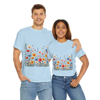 Wildflowers, Graphic T-Shirts for Women, Floral Shirt, Womens Short Sleeve, Ladies Graphic Tees #5106TTS