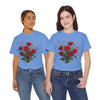 Wildflowers and Red Roses, Graphic T-Shirts for Women, Floral Shirt, Womens Short Sleeve, Ladies Graphic Tees #5131TTS