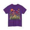 Wildflowers and Orange Roses, Graphic T-Shirts for Women, Floral Shirt, Womens Short Sleeve, Ladies Graphic Tees #5045TTS