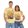 Wildflowers and Pink & Yellow Roses, Graphic T-Shirts for Women, Floral Shirt, Womens Short Sleeve, Ladies Graphic Tees #5149TTS