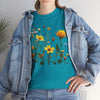 Wildflowers and a Yellow Rose, Graphic T-Shirts for Women, Floral Shirt, Womens Short Sleeve, Ladies Graphic Tees #5009TTS