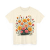 Wildflowers and Pink & Yellow Roses, Graphic T-Shirts for Women, Floral Shirt, Womens Short Sleeve, Ladies Graphic Tees #5140TTS