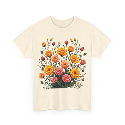 Wildflowers and Pink & Yellow Roses, Graphic T-Shirts for Women, Floral Shirt, Womens Short Sleeve, Ladies Graphic Tees #5140TTS