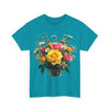 Wildflowers and Pink & Yellow Roses, Graphic T-Shirts for Women, Floral Shirt, Womens Short Sleeve, Ladies Graphic Tees #5143TTS