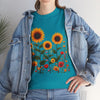 Sunflowers & Wildflowers, Graphic T-Shirts for Women, Floral Shirt, Womens Short Sleeve, Ladies Graphic Tees #5154TTS