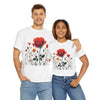 Wildflowers and a Red Rose, Graphic T-Shirts for Women, Floral Shirt, Womens Short Sleeve, Ladies Graphic Tees #5007TTS
