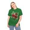 Wildflowers and Red Roses, Graphic T-Shirts for Women, Floral Shirt, Womens Short Sleeve, Ladies Graphic Tees #5127TTS