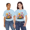 Wildflowers and Pink & Yellow Roses, Graphic T-Shirts for Women, Floral Shirt, Womens Short Sleeve, Ladies Graphic Tees #5147TTS