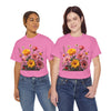 Wildflowers and Pink & Yellow Roses, Graphic T-Shirts for Women, Floral Shirt, Womens Short Sleeve, Ladies Graphic Tees #5147TTS