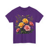 Wildflowers and Pink & Yellow Roses, Graphic T-Shirts for Women, Floral Shirt, Womens Short Sleeve, Ladies Graphic Tees #5149TTS