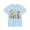 Wildflowers and a Yellow Rose, Graphic T-Shirts for Women, Floral Shirt, Womens Short Sleeve, Ladies Graphic Tees #5009TTS
