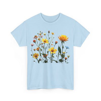 Wildflowers and a Yellow Rose, Graphic T-Shirts for Women, Floral Shirt, Womens Short Sleeve, Ladies Graphic Tees #5009TTS