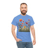 Wildflowers and Orange Roses, Graphic T-Shirts for Women, Floral Shirt, Womens Short Sleeve, Ladies Graphic Tees #5045TTS