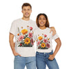 Wildflowers and Pink & Yellow Roses, Graphic T-Shirts for Women, Floral Shirt, Womens Short Sleeve, Ladies Graphic Tees #5147TTS