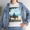 Have You Forgiven Your Ex?  Man on Bench Looking at Waves, Forgiving T-Shirt, Forgiveness, Relationship Healing Top #5005STS