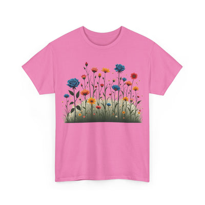 Wildflowers and Blue Roses, Graphic T-Shirts for Women, Floral Shirt, Womens Short Sleeve, Ladies Graphic Tees #5050TTS