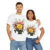 Wildflowers and Pink & Yellow Roses, Graphic T-Shirts for Women, Floral Shirt, Womens Short Sleeve, Ladies Graphic Tees #5143TTS