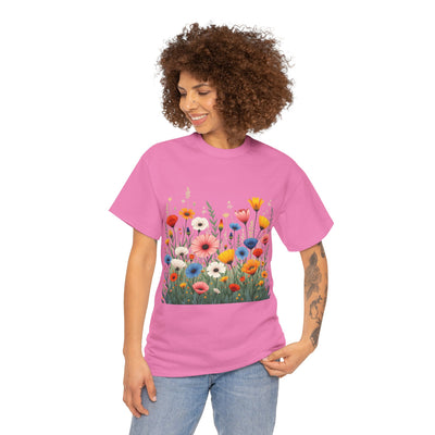 Wildflowers, Graphic T-Shirts for Women, Floral Shirt, Womens Short Sleeve, Ladies Graphic Tees #5108TTS