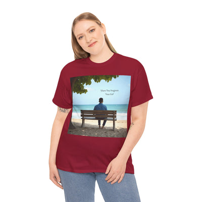 Have You Forgiven Your Ex?Man on Bench Looking at Waves, Forgiving T-Shirt, Forgiveness, Relationship Healing Top #5005STS