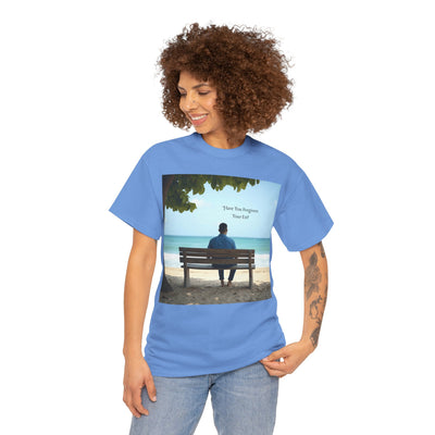 Have You Forgiven Your Ex?Man on Bench Looking at Waves, Forgiving T-Shirt, Forgiveness, Relationship Healing Top #5005STS