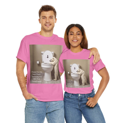 Please Put the Seat Down, Seriously, It's Not that Complicated, Polar Bear Toilet Seat Down, Seat Down Reminder Shirt #5004STS