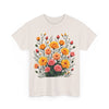Wildflowers and Pink & Yellow Roses, Graphic T-Shirts for Women, Floral Shirt, Womens Short Sleeve, Ladies Graphic Tees #5140TTS