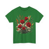 Wildflowers and Red Roses, Graphic T-Shirts for Women, Floral Shirt, Womens Short Sleeve, Ladies Graphic Tees #5129TTS