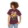 Wildflowers and Pink & Yellow Roses, Graphic T-Shirts for Women, Floral Shirt, Womens Short Sleeve, Ladies Graphic Tees #5136TTS