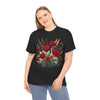 Wildflowers and Red Roses, Graphic T-Shirts for Women, Floral Shirt, Womens Short Sleeve, Ladies Graphic Tees #5129TTS