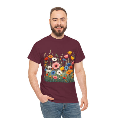 Wildflowers, Graphic T-Shirts for Women, Floral Shirt, Womens Short Sleeve, Ladies Graphic Tees #5108TTS