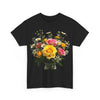 Wildflowers and Pink & Yellow Roses, Graphic T-Shirts for Women, Floral Shirt, Womens Short Sleeve, Ladies Graphic Tees #5143TTS
