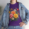 Wildflowers and Pink & Yellow Roses, Graphic T-Shirts for Women, Floral Shirt, Womens Short Sleeve, Ladies Graphic Tees #5144TTS