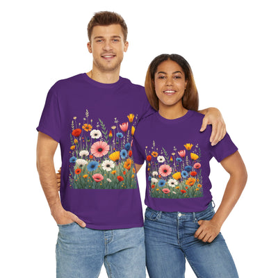 Wildflowers, Graphic T-Shirts for Women, Floral Shirt, Womens Short Sleeve, Ladies Graphic Tees #5108TTS