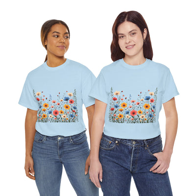 Wildflowers, Graphic T-Shirts for Women, Floral Shirt, Womens Short Sleeve, Ladies Graphic Tees #5106TTS