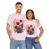 Wildflowers and Red Roses, Graphic T-Shirts for Women, Floral Shirt, Womens Short Sleeve, Ladies Graphic Tees #5129TTS