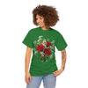 Wildflowers and Red Roses, Graphic T-Shirts for Women, Floral Shirt, Womens Short Sleeve, Ladies Graphic Tees #5127TTS