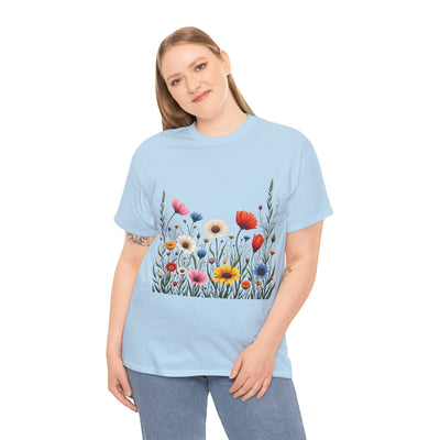 Wildflowers, Graphic T-Shirts for Women, Floral Shirt, Womens Short Sleeve, Ladies Graphic Tees #5109TTS