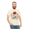 Wildflowers and a Red Rose, Graphic T-Shirts for Women, Floral Shirt, Womens Short Sleeve, Ladies Graphic Tees #5007TTS