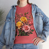 Wildflowers and Pink & Yellow Roses, Graphic T-Shirts for Women, Floral Shirt, Womens Short Sleeve, Ladies Graphic Tees #5149TTS
