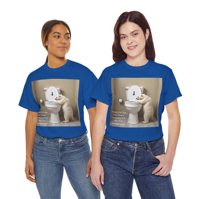 Please Put the Seat Down, Seriously, It's Not that Complicated, Polar Bear Toilet Seat Down, Seat Down Reminder Shirt #5004STS