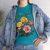 Wildflowers and Pink & Yellow Roses, Graphic T-Shirts for Women, Floral Shirt, Womens Short Sleeve, Ladies Graphic Tees #5149TTS